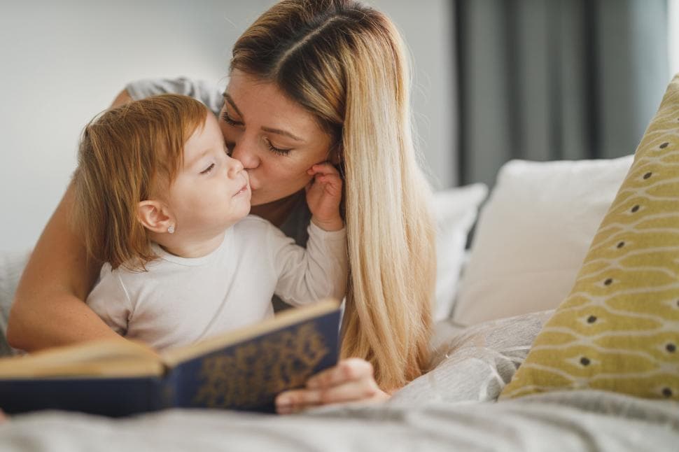 Mother reading with child