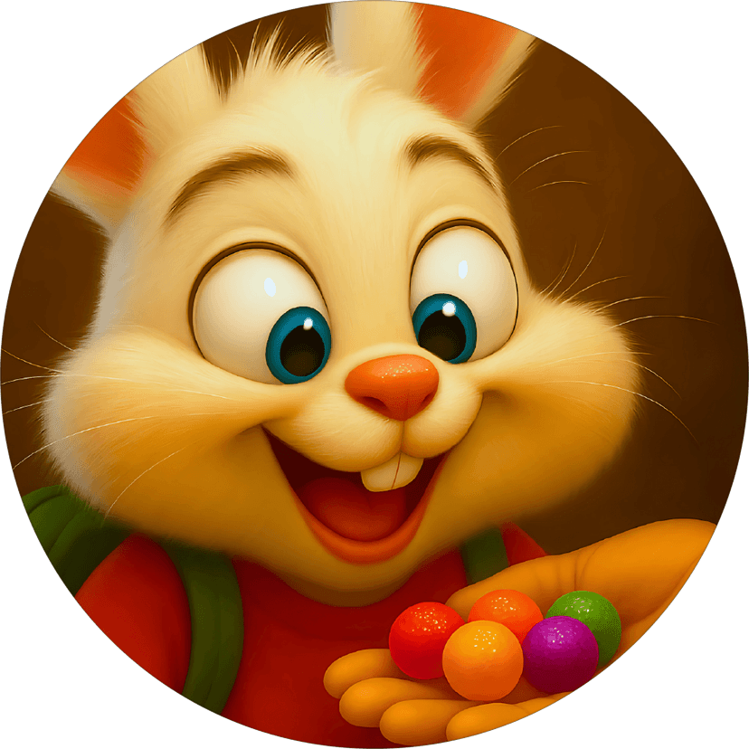 Benny the Bunny with jellybeans