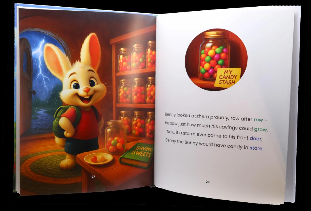 Benny the Bunny discovering jellybeans